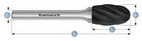Karnasch HM Rotorfræser Blacktec Form E Ø10x16 HP7 ALU 6mm Skaft