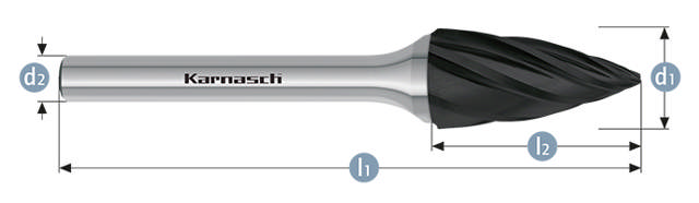 Karnasch HM Rotorfræser Blacktec Form G Ø10x20 HP7 ALU 6mm Skaft