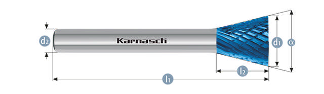 Karnasch HM Rotorfræser Bluetec Form N Ø16x19 HP3 6mm Skaft