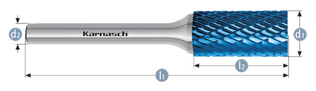 Karnasch HM Rotorfræser Bluetec Form A Ø16x25 HP3 6mm Skaft