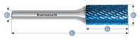 Karnasch HM Rotorfræser BlueTec Form A Ø6x18 HP3 6mm Skaft