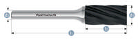 Karnasch HM Rotorfræser Blacktec Form A Ø16x25 HP7 ALU 6mm Skaft