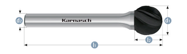 Karnasch HM Rotorfræser Blacktec Form D Ø12x11 HP7 ALU 6mm skaf