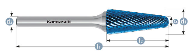 Karnasch HM Rotorfræser Bluetec Form L Ø12x32 HP3 6mm Skaft