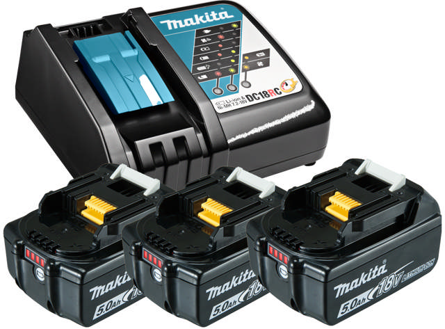 Makita Batteripakke 3xBL1850+Lader DC18RC